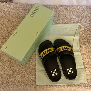 Off White Industrial Slides Black/Yellow Size 39